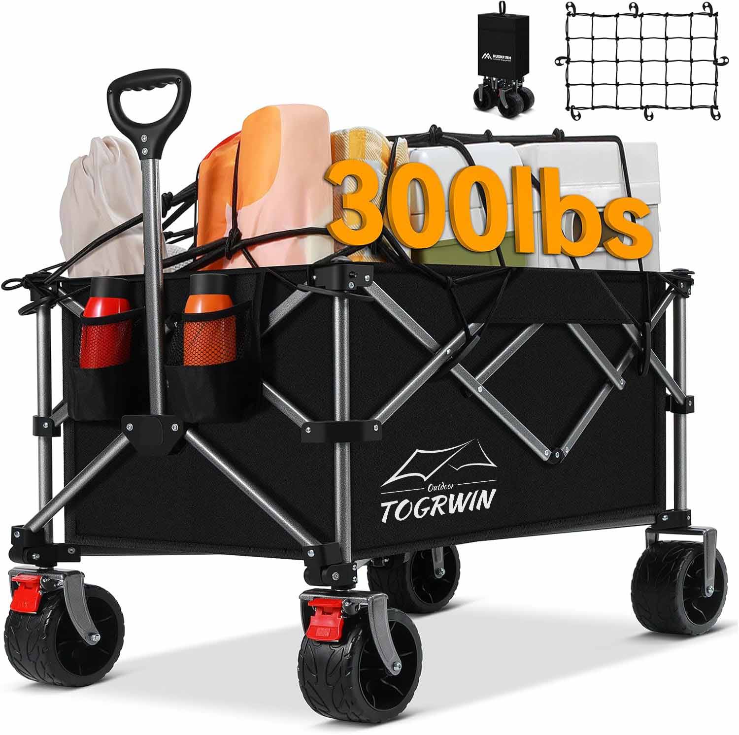 Torgwin Camping Cart Foldble All Mast Wagon Funbing Beach Wagon